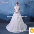 China Custom Made Suzhou Sequined Lace Sexy Deep V White One Wedding Dress 2017